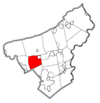 Map of East Allen Township, Northampton County, Pennsylvania Highlighted
